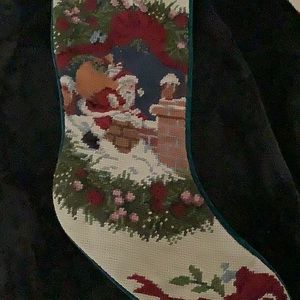 Exquisite Santa down chimney Stocking